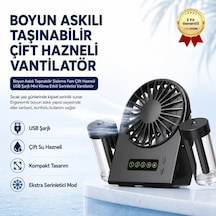 Boyun Askılı Taşınabilir Sisleme Fanı Çift Hazneli Usb Şarjlı Mini Klima Etkili Serinletici Vantilatör-1640