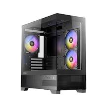 Antec Cx500m Argb Black Temperli Camlı 3x Argb Fanlı Mini Tower Matx Gaming Kasa