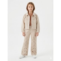 Xo Kids Kız Çocuk 3lü Alt Üst Kombin Takmı 10-14 Yaş Set0483 Bej