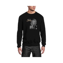 Shakira Baskılı Siyah Erkek Sweatshirt
