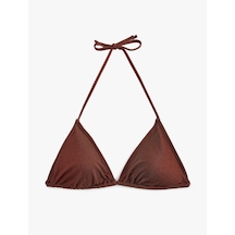 Koton Simli İpli Üçgen Bikini Üstü Kahverengi 5sak10057mm Kahve