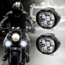 2 Adet Motosiklet Far Çalışma Spot Işık 6 Led Yardımcı Motosiklet Far Motosiklet Sis Lambası Scooter Modifiye Ampuller
