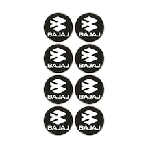 Bajaj Logo 8'Li Koruma Takozu 3D Sticker Etiket Siyah Beyaz