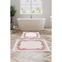 Eko Trend Djt 2 Li Yıkanabilir Kaymaz Taban Banyo Paspas Klozet Takımı 748 Modern Pudra 50 X 80 - 40 X 50