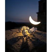 Minareli Hilal Led Işık Gold Renk Metal 1 Adet Uczzzminareramazanledışık-2 Çok Renkli