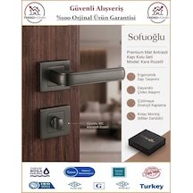 Sofuoğlu Seyhan Rozetli Kapı Kolu - Mat Antrasit - Wc Banyo