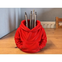 3d Baskı Kapüşonlu Sweatshirt Kalemlik - Masaüstü Organizer-kırmızı Çok Renkli