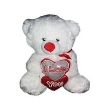 Peluş Ayı Kalplı Beyaz 65 Cm 65 Cm-Beyaz