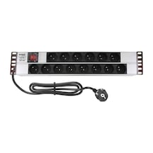 Amp Connect 19" 2u 14'lü Fransız Ups On / Off Anahtarlı Kabinet Grup Prizi Pdu -16a
