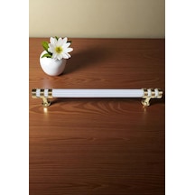 Çizgili Nesli Alüminyum Metal Lüks Modern Mobilya Çekmece Mutfak Dolabı Kulpu Beyaz-altın 224mm Beyaz - Gold