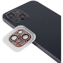 Noktaks - iPhone Uyumlu 13 - Kamera Lens Koruyucu Cl-08 - Kırmızı