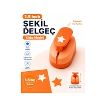 Ofisinn Şekilli Büyük Boy Delgeç/şekilgeç 3.8 Cm Yıldız Turuncu