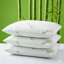 Heyner 3 Adet 1200 Gram Bamboo Yastık 50x70 Visco Bambu Yastık 3'lü Paket Ortopedik Yastık Fermuarlı Yeşil