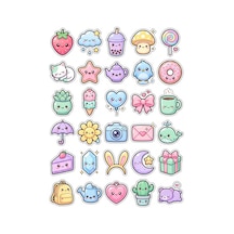 Tatlı Yiyecek Pastel Sticker Seti 150 Adet - 5'li Mega Paket - Laptop Defter Ajanda Etiketi Çok Renkli