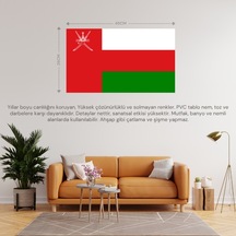 Umman Ülke Bayrağı 45x26cm Duvar Tablosu Çerçevesiz Pvc Tablo