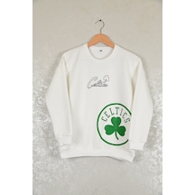 Wolters Outdoors Çocuk Boston Celtic Oversize Baskılı Pamuklu Uzun Kollu Bisiklet