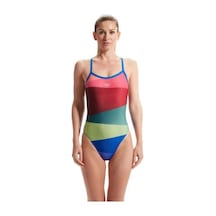 Speedo Placement Digital Turnback Kadın Yüzücü Mayosu Çok Renkli
