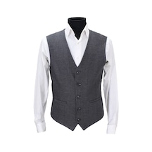 Mentor Regalo Erkek Yelek V Yaka Gri Balıksırtı 50364