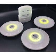 3Lü Dokunmatik Işıldak Uzaktan Kumandalı Pilli Spot Led Lamba