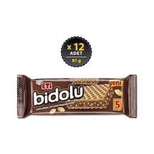 Eti Bidolu Fındık Kremalı Yer Fıstığı Parçacıklı Gofret 12 x 81 G