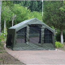 SHUFA Galaksi Serisi - 8 m² Şişme Yeşil Renk Kamp Çadırı - 4 Mevsim - Geniş & Şeffaf Tavanlı – 315 x 250 x 220 CM