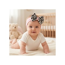 Leoparlı Kız Bebek Bandana Açık Pembe