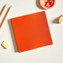 Defter, Noktalı Not Defteri Pu Deri Not Defteri 16,5x16,5 Cm, 96 Yaprak 192 Sayfa , 90 Gr Amber Turuncu