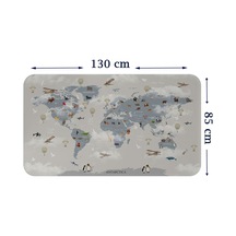 Eğitici Dünya Haritası Dünya Atlası Çocuk Ve Bebek Odası Duvar Sticker-85x130-3826 Çok Renkli