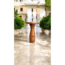 Tekli Ahşap Mantar Sehpa Açık Ceviz Renk, El Yapımı Özel Tasarı