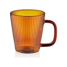 The Mia Striped Borosilikat Cam Kupa Amber 130 Ml