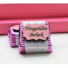 Dark Brown Hoşgeldin Bebek Kız Çoçuk Çikolatası 48 Adet Sargılı Dolgulu