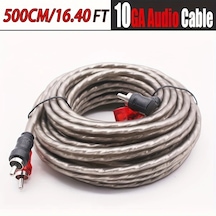 Hightower Gri 5m 10ga Rca Ses Kablosu Yüksek Kalite Bakır Ses Sistemi Amplifikatör