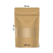 Kraft Pencereli Doypack 50'li 16 x 27 CM