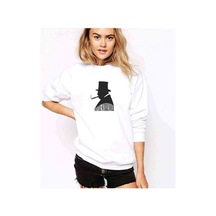 Silhouette Winston Churchill Baskılı Beyaz Kadın Sweatshirt