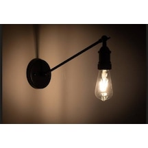 Mylights Siyah Mafsalı Hareketli Aplik Duvar Lambası Gece Lambas Siyah