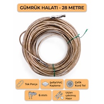Tır Dorse Kamyon Konteyner Gümrük Halatı Galvanizli Çelik Tel 28 Metre 6mm