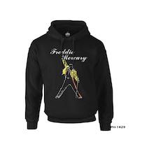 Freddie Mercury - King Of Queen Siyah Erkek Fermuarsız Kapşonlu