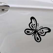 Kelebek Tasarım Oto Sticker Siyah 19 14 Cm