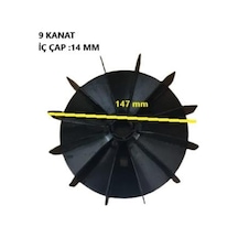 Volt Elektrik Motoru Pervanesi 80 Tip Mon. 14 147mm 9 Kanatlı Siyah
