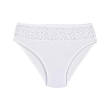 12 Adet Yıldız Bayan Likralı Dantelli Bikini Külot Beyaz 3785 Beyaz