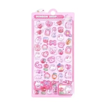 3d Kabarık Pofuduk Çıkartma Sticker Seti Defter Telefon Süsü 3 Farklı Tema M2 Çok Renkli