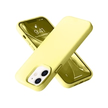 Apple  Uyumlu  iPhone 12 Kılıf Nano İçi Kadife Silikon Sarı