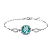 Gümüş Aquamarine Bayan Bileklik