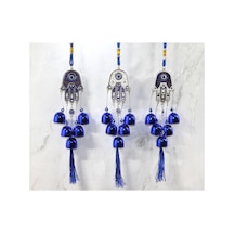 2 Adet Metal Nazar Boncuğu Çan 42 Cm Dekoratif Kapı Ve Duvar Süsü, Metal Boncuk Nazarlık, Evil Eye Bell Diğer