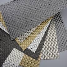 Altın 4 Adet/grup Lüks Örgü Akşam Yemeği Placemats Pvc Yer Masa Paspasları En Iyi Altın Gümüş Sofra Yemek Takımı Mutfak Masa Pedleri Araçları Altın