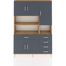 Arges Dolap 9 Raflı 5 Çekmeceli 5 Kapaklı 132x30x195 Çam-antrasit/antrasit Antrasıt/antrasıt