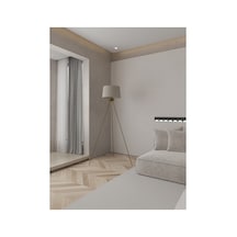 Elora Eskitme Metal Beyaz Kumaş Şapkalı Tripod Lambader Modern Dekoratif Üç Ayaklı Ayaklı Lambader, Salon, Oturma Odası, Yatak Odası Aydınlatması, E27 Duy Uyumlu Krem
