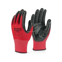 Violent Nitril Kaplı Örme Eldiven, Çift Renk,%100 Polyester, Kaymaz, Dayanıklı, Endüstriyel İş Eldiveni, İnşaat, Bahçe, Otomotiv, Lojistik İçin Uygun, Koruyucu, Zebra Eldiven