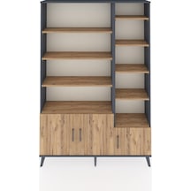 Arges Dolap 10 Raflı 3 Kapaklı 132x30x195 Antrasit-çam/çam Atlas Çam/atlas Çam