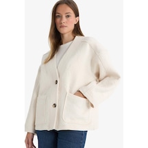Defacto Regular Fit V Yaka Blazer Ceket G2521ax25auer37 Ekru-er37